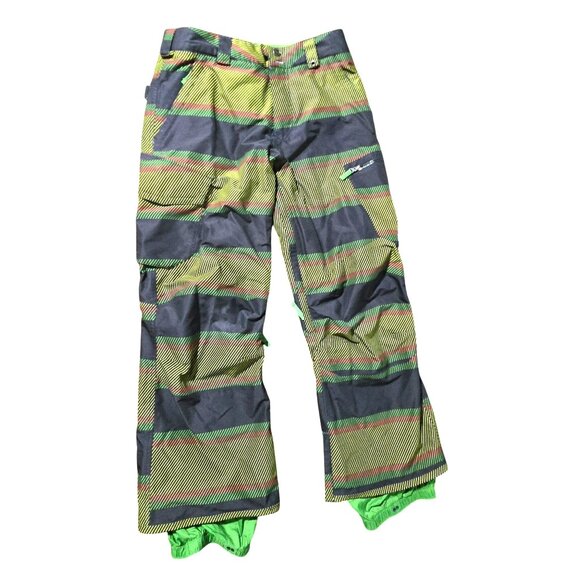 Burton Dryride Striped Snow Pants Men's Small Black Green Red